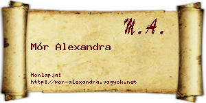 Mór Alexandra névjegykártya